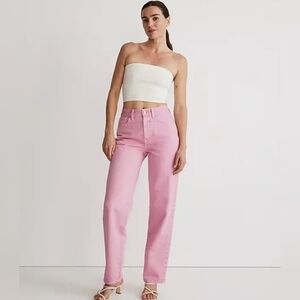 Pink jeans, full leg
